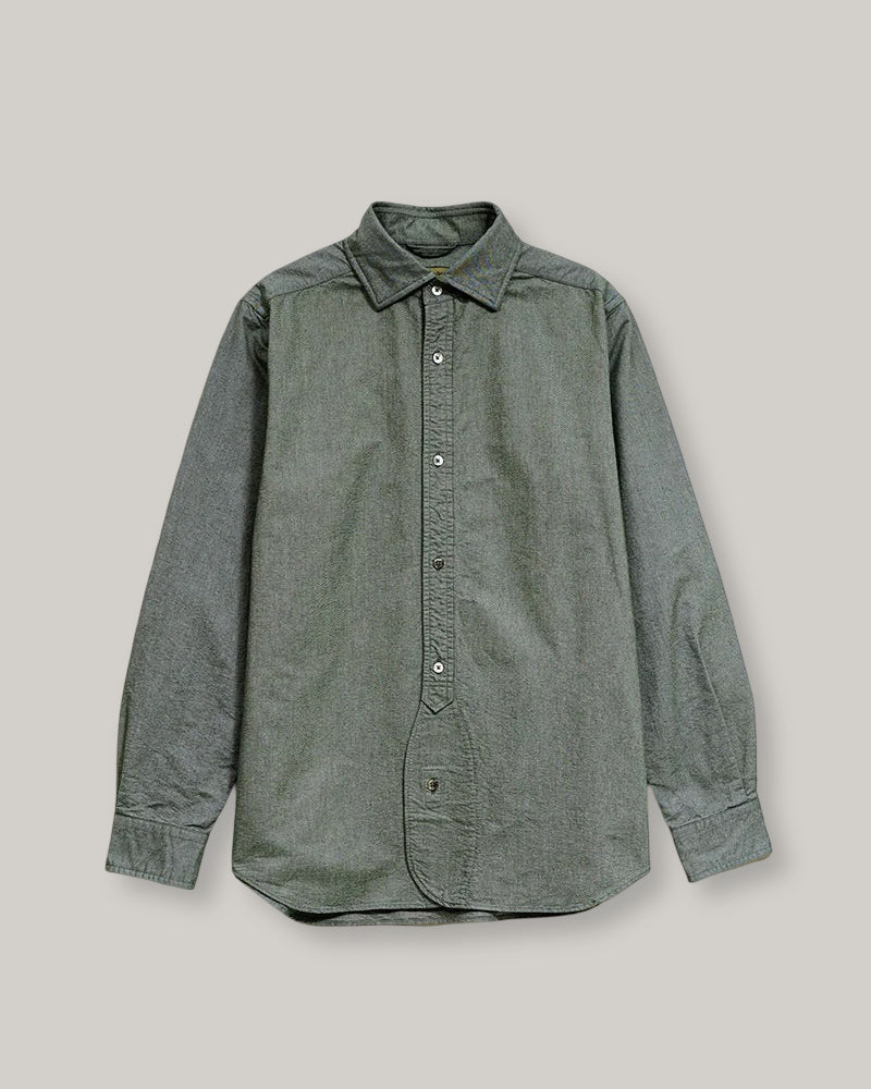 NIGEL CABOURN MAINLINE BRITISH OFFICERS SHIRT - DARK GREEN