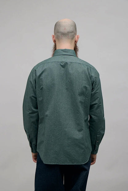NIGEL CABOURN MAINLINE BRITISH OFFICERS SHIRT - DARK GREEN
