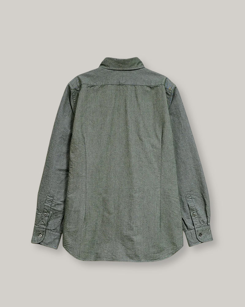NIGEL CABOURN MAINLINE BRITISH OFFICERS SHIRT - DARK GREEN