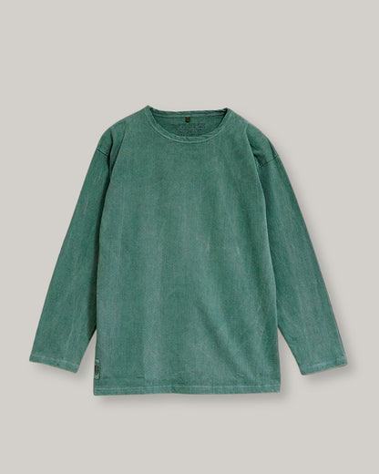 NIGEL CABOURN MAINLINE 40's USMC L/S PIGMENT TEE - GREEN