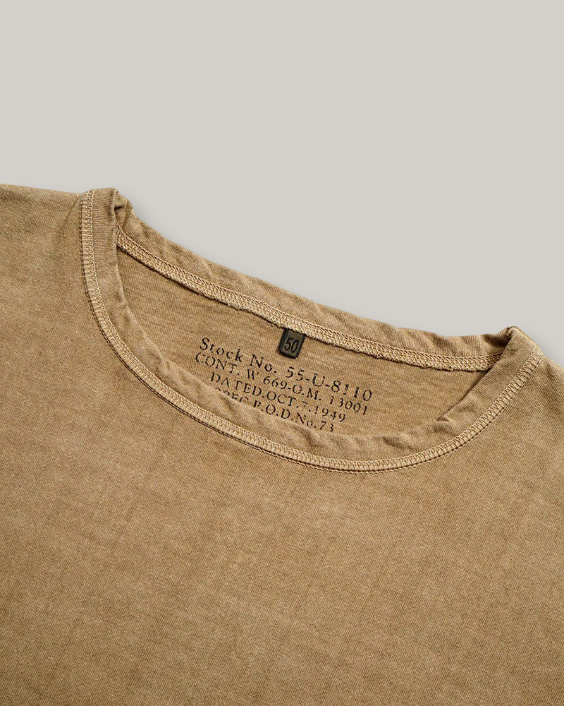 NIGEL CABOURN MAINLINE 40's USMC L/S PIGMENT TEE - KHAKI