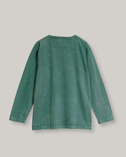 NIGEL CABOURN MAINLINE 40's USMC L/S PIGMENT TEE - GREEN