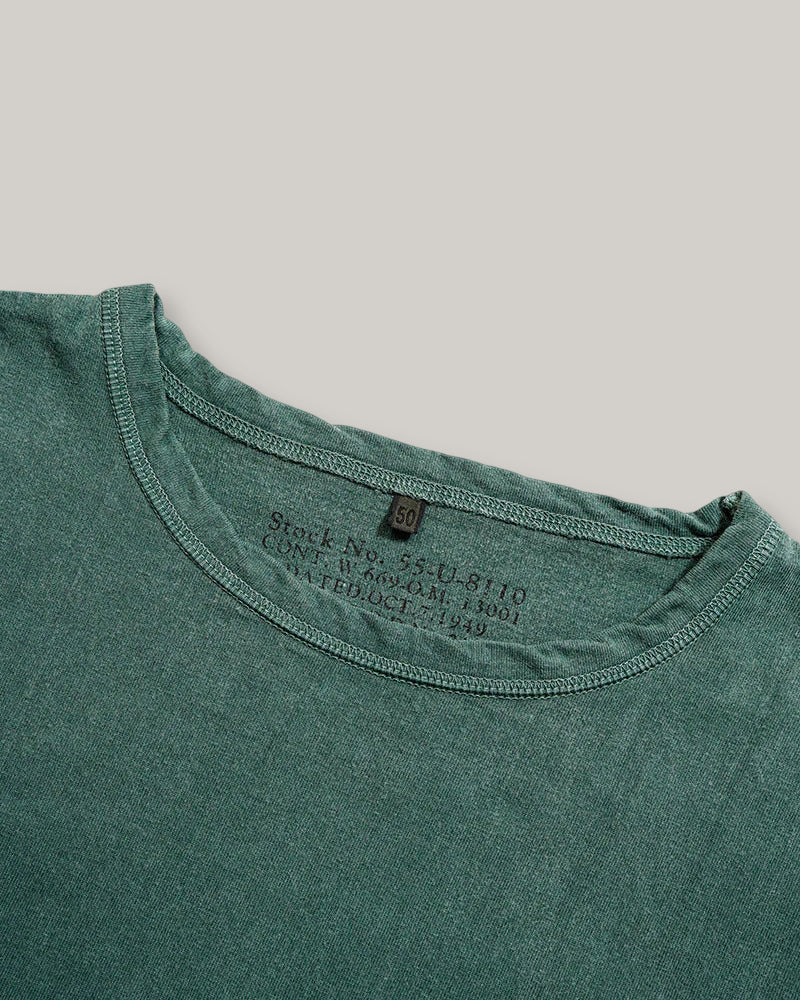 NIGEL CABOURN MAINLINE 40's USMC L/S PIGMENT TEE - GREEN