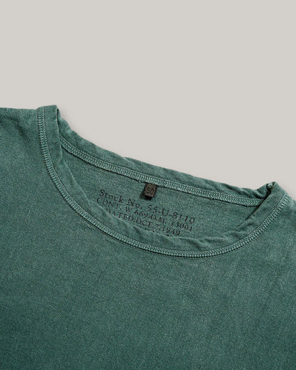 NIGEL CABOURN MAINLINE 40's USMC L/S PIGMENT TEE - GREEN