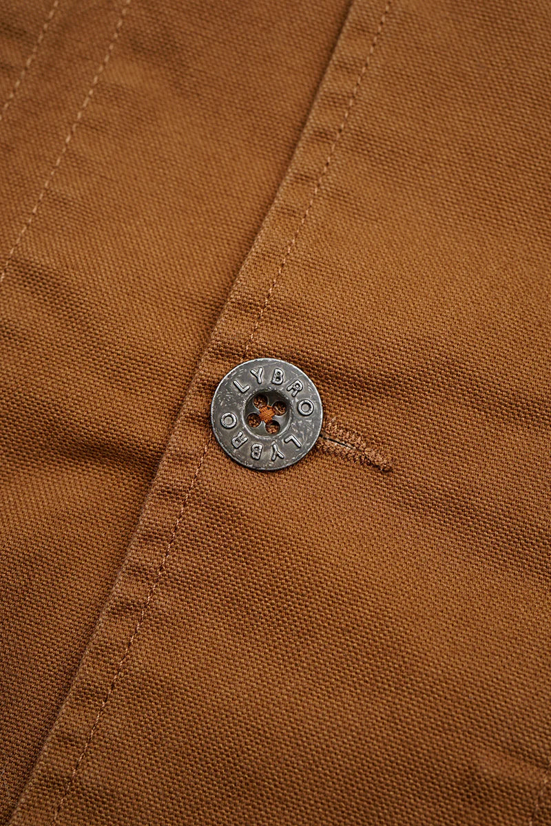 NIGEL CABOURN SHORT ANGLED JACKET - DUCK CANVAS - BROWN