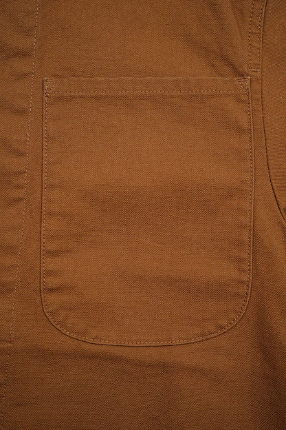 NIGEL CABOURN SHORT ANGLED JACKET - DUCK CANVAS - BROWN