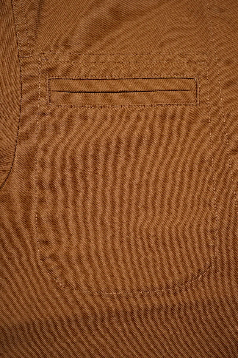 NIGEL CABOURN SHORT ANGLED JACKET - DUCK CANVAS - BROWN