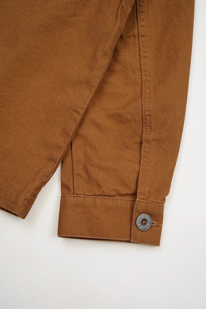 NIGEL CABOURN SHORT ANGLED JACKET - DUCK CANVAS - BROWN