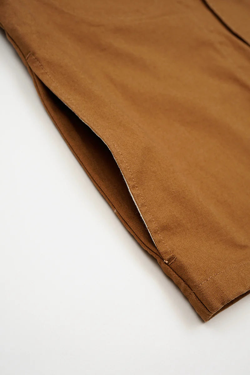 NIGEL CABOURN SHORT ANGLED JACKET - DUCK CANVAS - BROWN