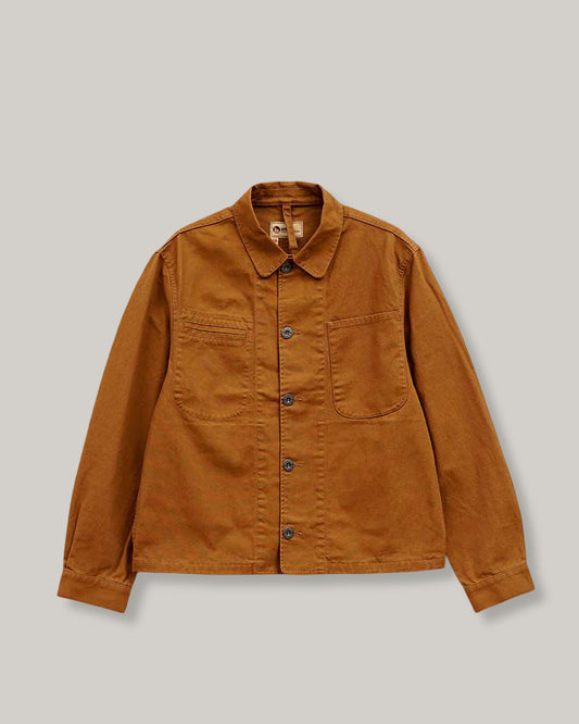 NIGEL CABOURN SHORT ANGLED JACKET - DUCK CANVAS - BROWN