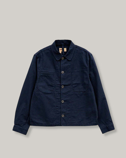 NIGEL CABOURN SHORT ANGLED JACKET - DUCK CANVAS - NAVY