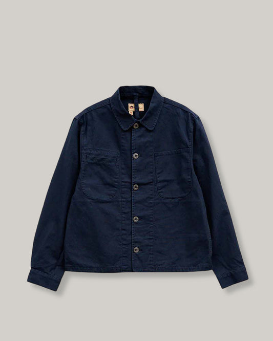 NIGEL CABOURN SHORT ANGLED JACKET - DUCK CANVAS - NAVY