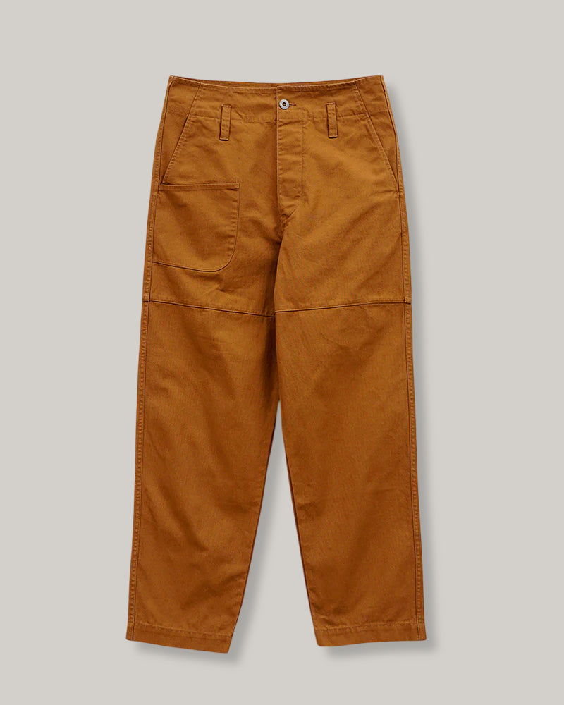 NIGEL CABOURN ANGLED POCKET TROUSER - DUCK CANVAS - BROWN