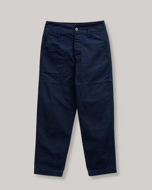 NIGEL CABOURN ANGLED POCKET TROUSER - DUCK CANVAS - NAVY