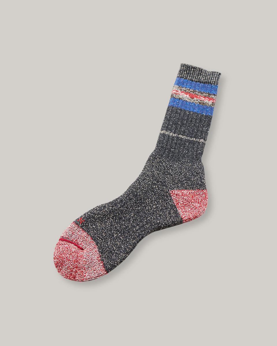 NIGEL CABOURN PANEL BORDER SOCKS - CHARCOAL