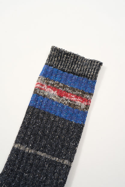 NIGEL CABOURN PANEL BORDER SOCKS - CHARCOAL
