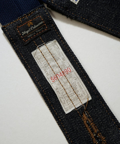LEE x NIGEL CABOURN OX'ED SILVER -  FILED WORKER SUSPENDER - INDIGO