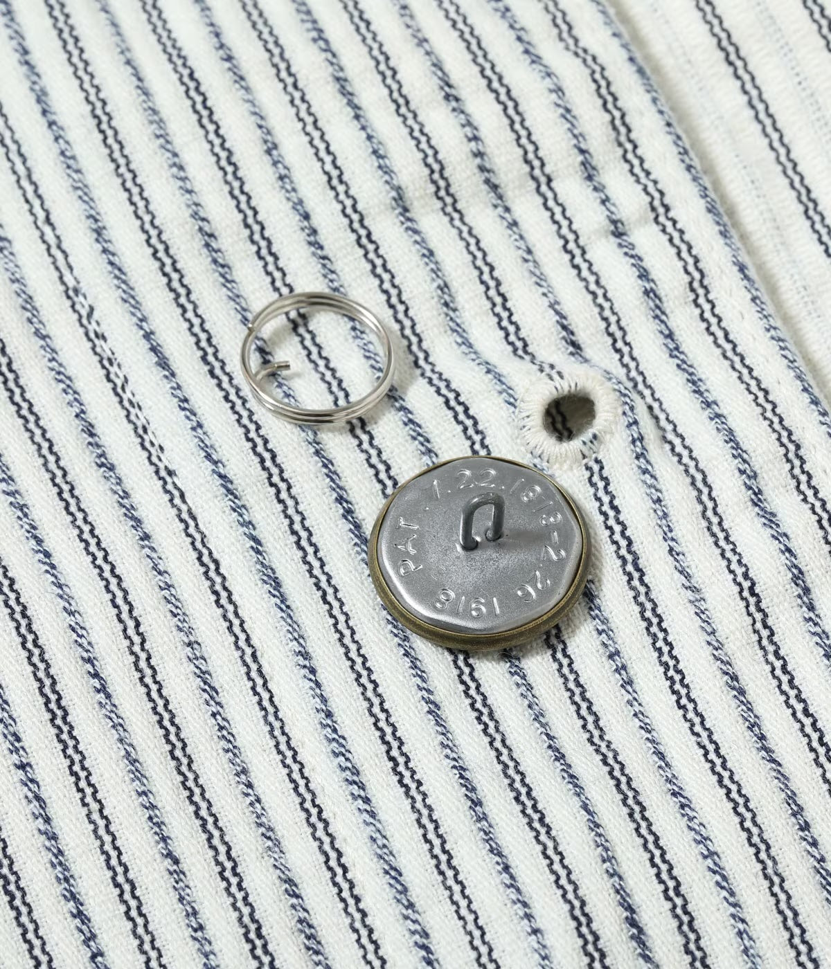 SUGAR CANE 'FICTION ROMANCE' 8oz. INDIGO STRIPE WORK COAT - OFF WHITE