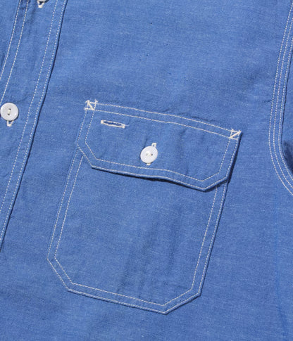 SUGAR CANE VAT DYE CHAMBRAY WORK SHIRT - INDIGO