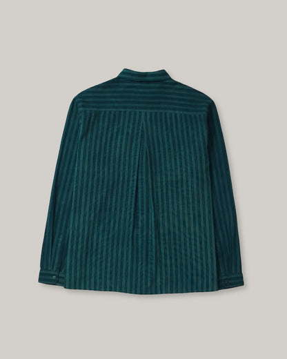 11.11 LOVERS STRIPED SHIRT - BOTTLE GREEN