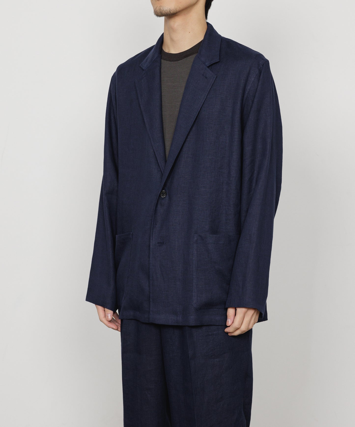 MARKAWARE HEMP SHIRTING SHIRT JACKET - NAVY