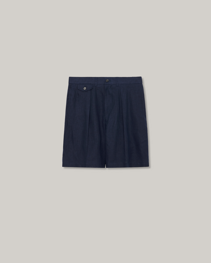 MARKAWARE CLASSIC FIT HEMP SHORTS - NAVY