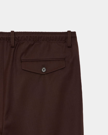 MARKAWARE  WOOL GABARDINE TRIPLE PLEATED EASY TROUSERS - OLIVE DRAB