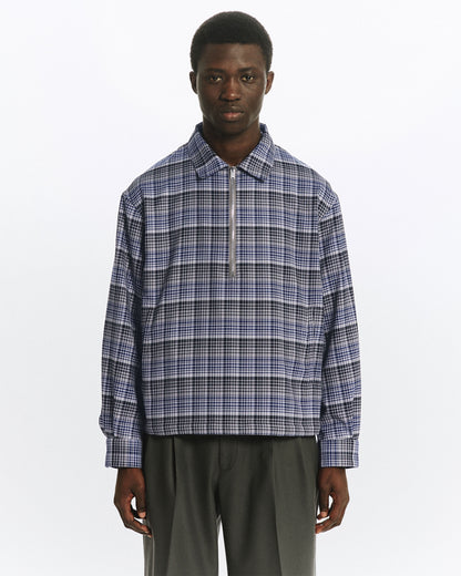 MARKAWARE HALF ZIP SERVICE JACKET - PURPLE CHECK