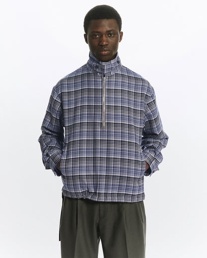 MARKAWARE HALF ZIP SERVICE JACKET - PURPLE CHECK