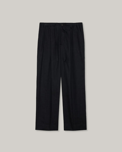MARKAWARE DOUBLE PLEATED EASY TROUSERS - BLACK