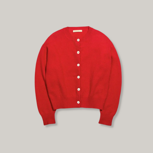 &DAUGHTER ADA CREWNECK CARDIGAN  - POPPY RED