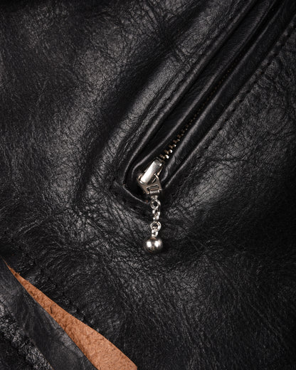 AERO LEATHER PREMIER 1930's HIGHWAYMAN - TUMBLED BLACK CXFQHH