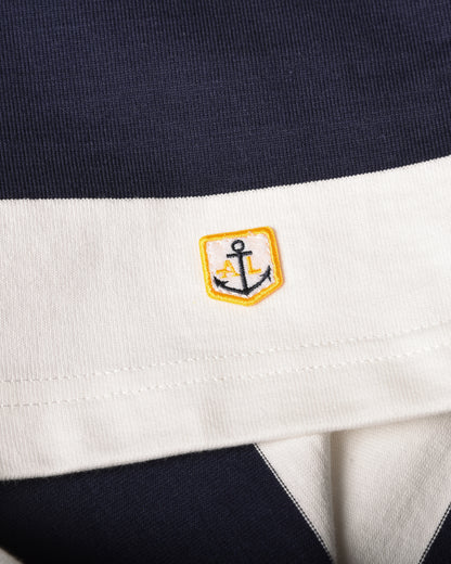 ARMOR LUX WIDE STRIPE LS TEE - MILK/ MARINE DEEP