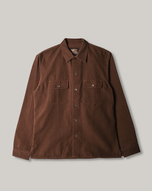 INDIGOFERA WEBSTER SHIRT - RUST SQUARE CORDUROY