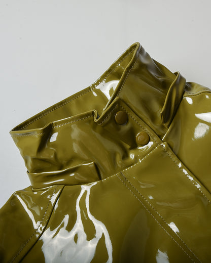 ARMOR LUX LADIES SHINY RAIN JACKET - FIR GREEN