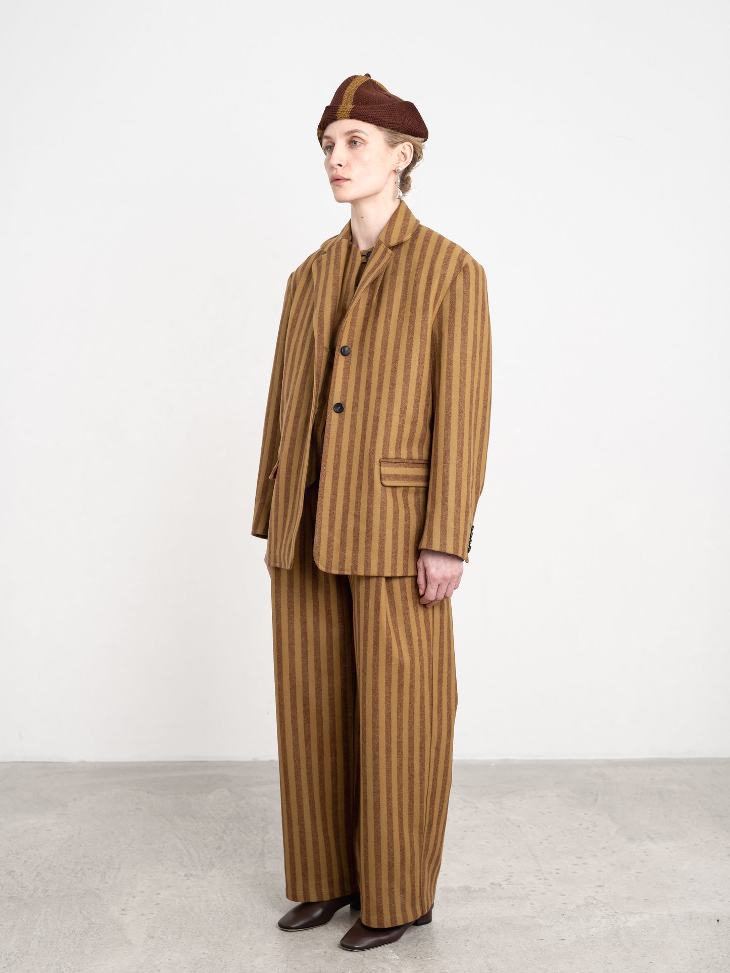 CAWLEY STRIPED WOOL ANDIE BLAZER