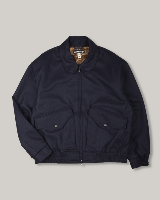 MONITALY CWE BLOUSON - WOOL FLANNEL SOLID NAVY