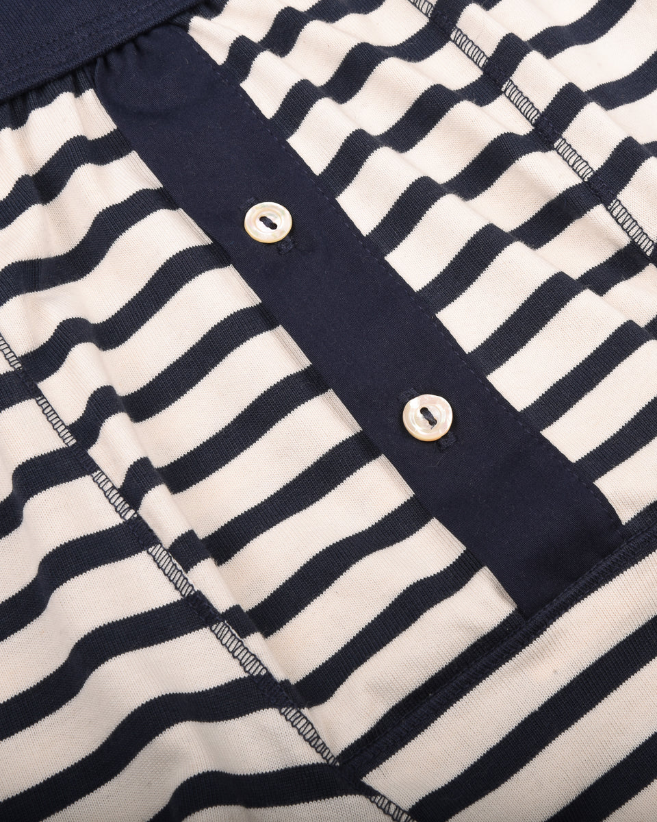 MERZ B SCHWANEN STRIPED UNDER SHORTS 2M55 - INK/ NATURE