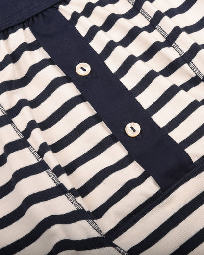 MERZ B SCHWANEN STRIPED UNDER SHORTS 2M55 - INK/ NATURE