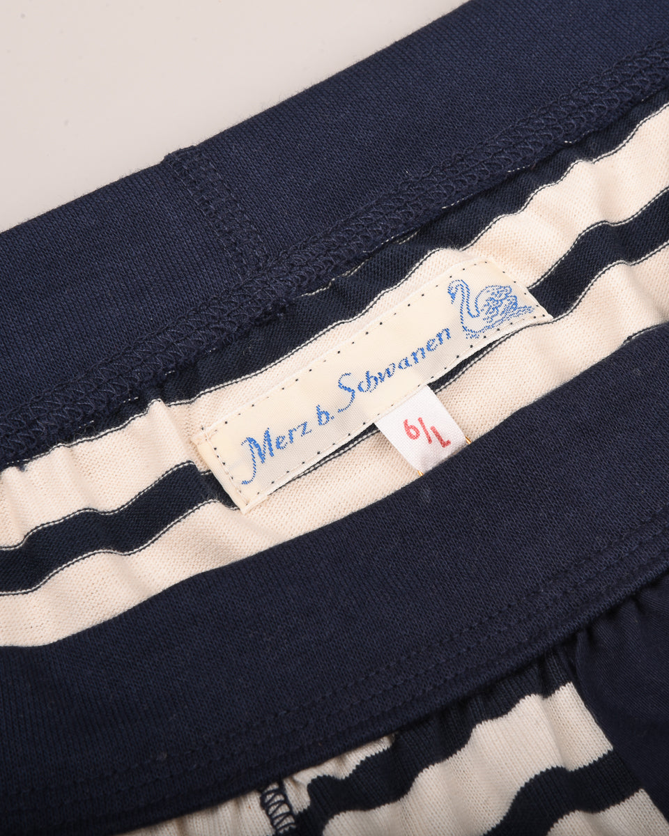 MERZ B SCHWANEN STRIPED UNDER SHORTS 2M55 - INK/ NATURE