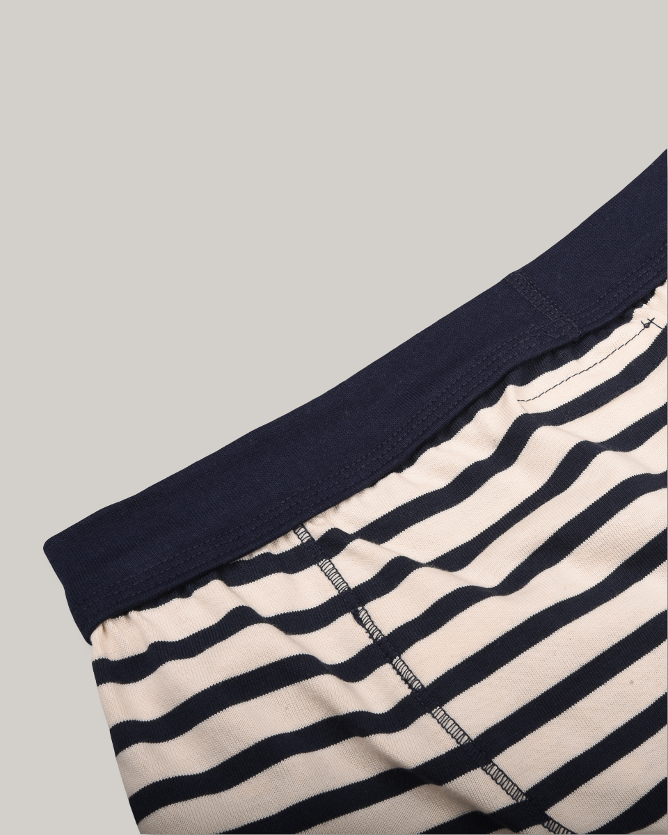 MERZ B SCHWANEN STRIPED UNDER SHORTS 2M55 - INK/ NATURE