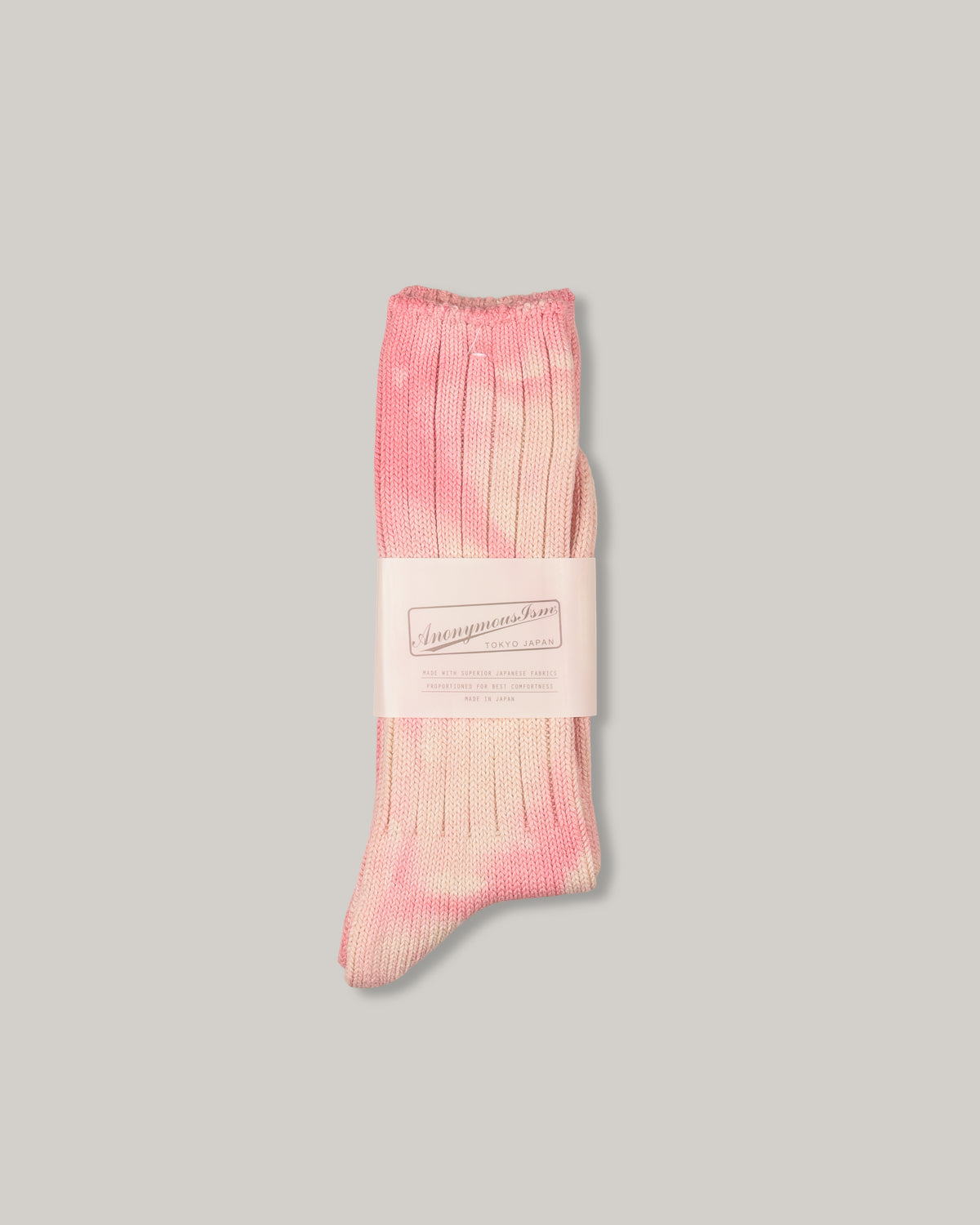 ANONYMOUS ISM UNEVEN DYED CREW - PINK