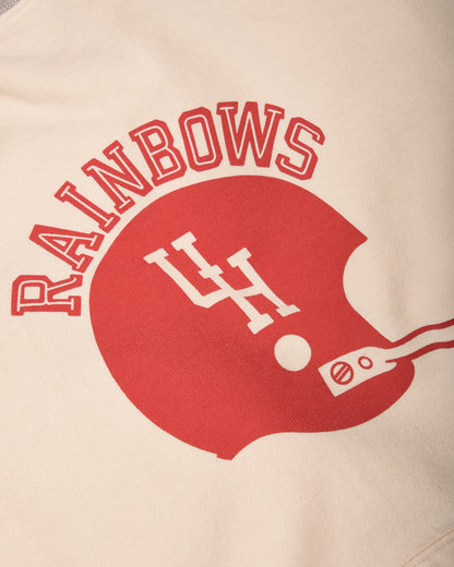 SUN SURF 'RAINBOWS' CREW NECK POCKET SWEATSHIRT - OFF WHITE