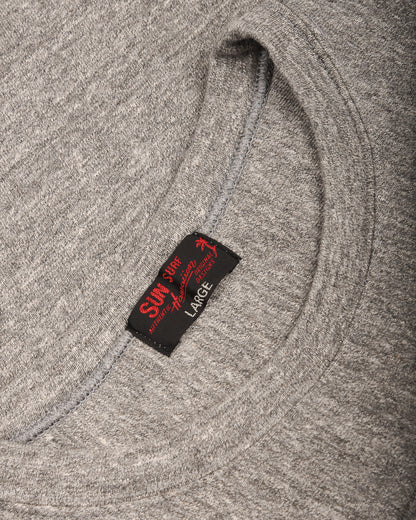 SUN SURF SLUB YARN FOOTBALL T-SHIRT - HEATHER GREY