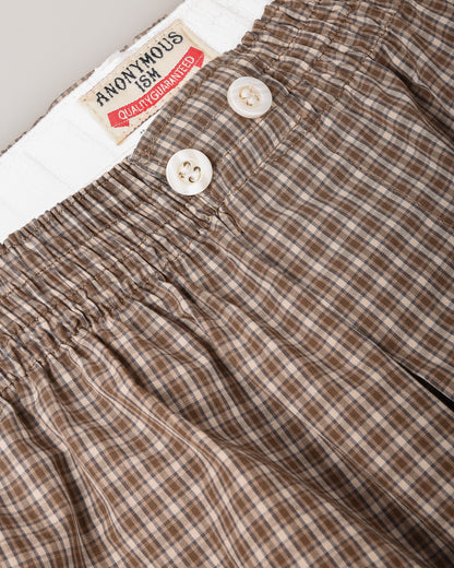 ANONYMOUS ISM MICRO PLAID BOXER - BROWN