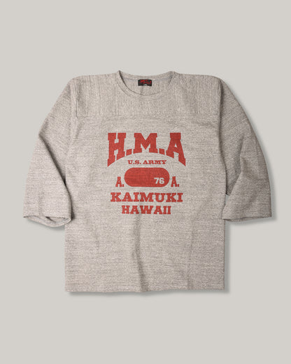 SUN SURF SLUB YARN FOOTBALL T-SHIRT - HEATHER GREY