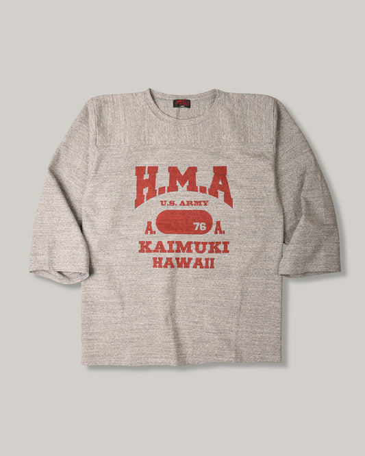 SUN SURF SLUB YARN FOOTBALL T-SHIRT - HEATHER GREY