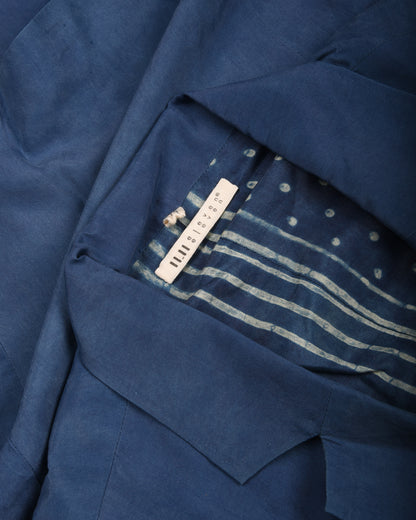 11.11 UNISEX SILK BLAZER JACKET -  MEDIUM INDIGO
