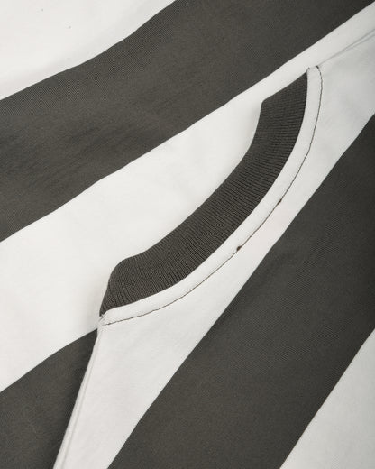 ARMOR LUX WIDE STRIPE LS TEE - CHIMERA/ MILK