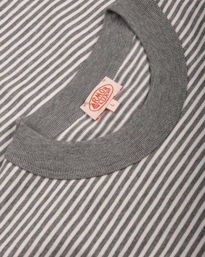 ARMOR LUX HERITAGE STRIPED T-SHIRT - MISTY GREY/ MILK